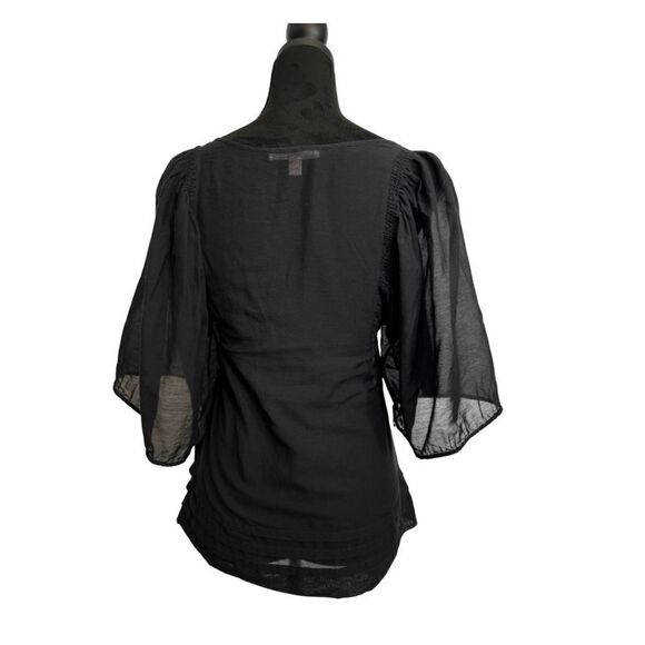 Rebecca Taylor Silk Blend Top Black - Picture 3 of 12